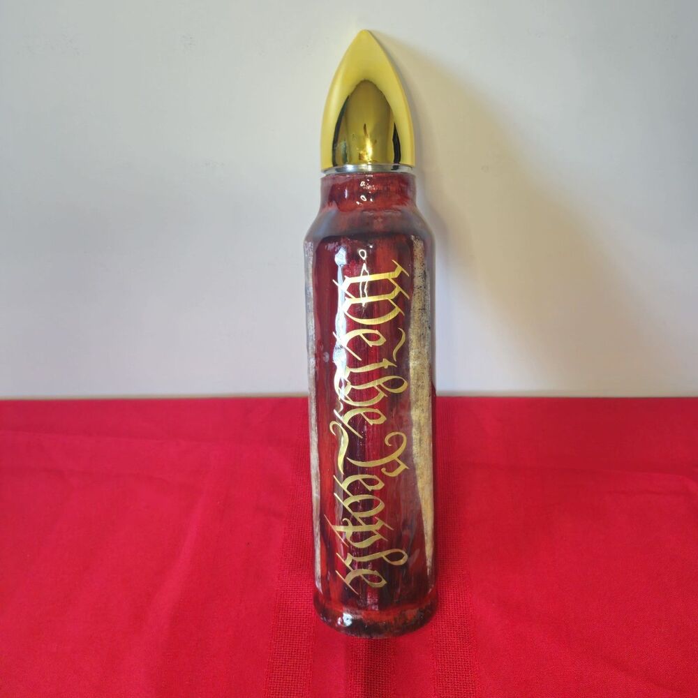 Custom "We The People" American Flag Bullet Tumbler Thermos 15” Patriotic Used